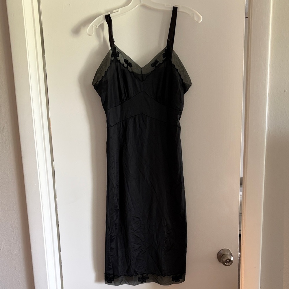 Elegant Vintage Black Slip Dress